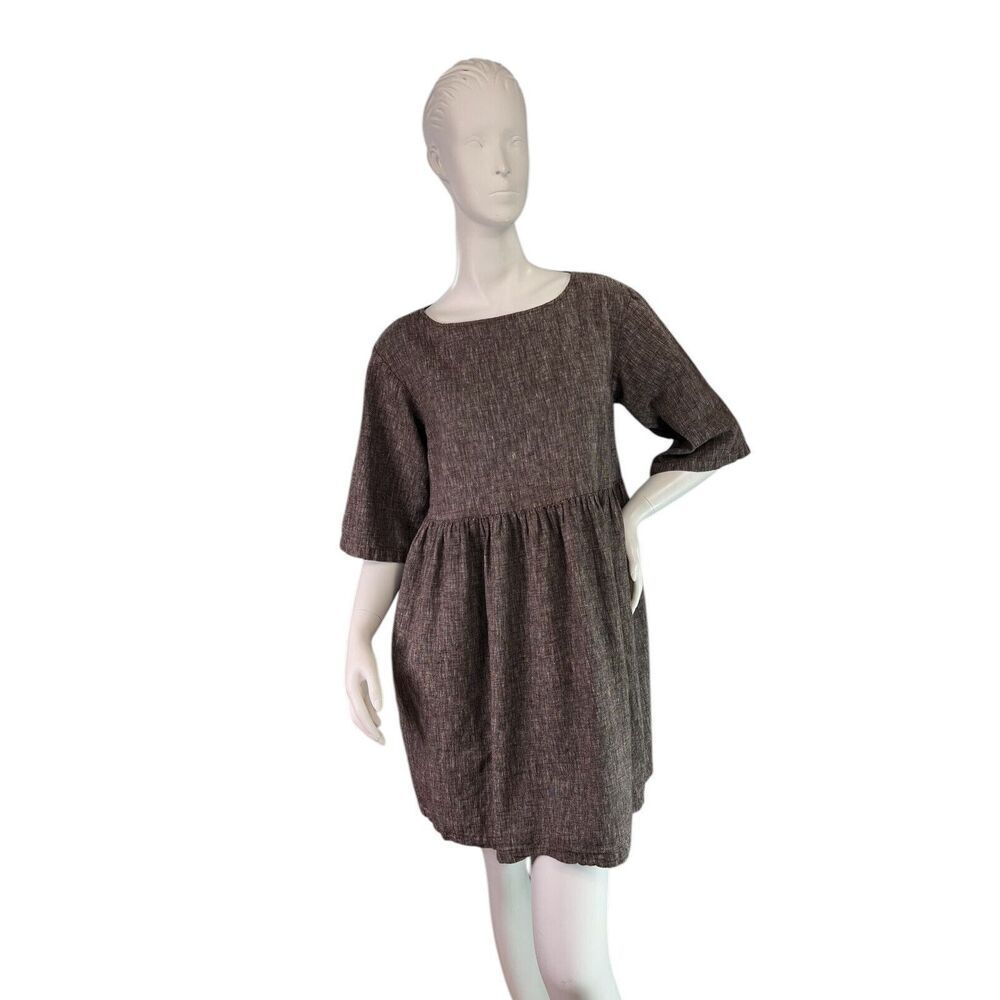 Esby Willow Babydoll Short Dress Linen & Cotton Made in the USA $265 Size Small